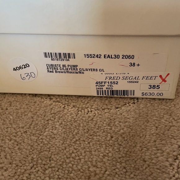 YSL brown open toe pumps 38.5 - Picture 4 of 4